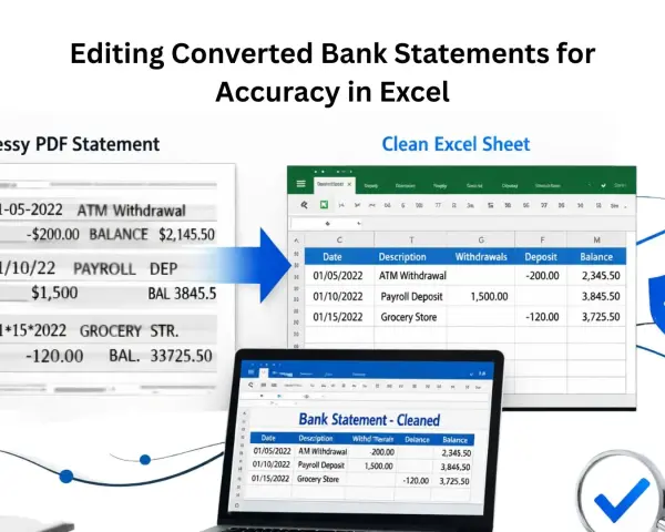 Editing Converted Bank Statements for Accuracy in Excel